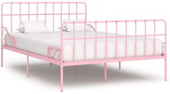 Bed frame with slatted grid pink metal 120 x 200 cm - Bed Frame