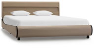 Bed frame with LED cappuccino faux leather 120 x 200 cm - Bed Frame
