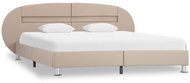 Bed frame with LED light cappuccino faux leather 180 x 200 cm - Bed Frame