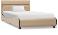 Bed frame with LED light cappuccino faux leather 90 x 200 cm - Bed Frame