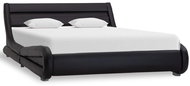 Bed Frame with LED Light Black Faux Leather 140 x 200cm - Bed Frame
