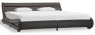 Bed frame with LED light grey faux leather 180 x 200 cm - Bed Frame