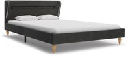 Bed frame with LED light dark grey jute 140 x 200 cm - Bed Frame