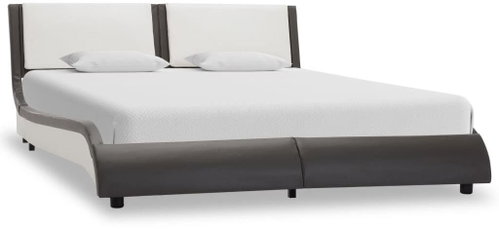 Bed frame grey and white faux leather 120 x 200 cm - Bed Frame - Main image