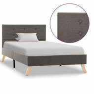 Bed frame taupe textile 100 x 200 cm - Bed Frame