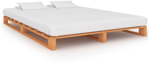 Pallet bed frame brown solid pine 180 x 200 cm - Bed - Main image