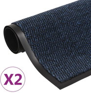Anti-dust rectangular mats 2 pcs tufted 60 x 90 cm blue - Doormat