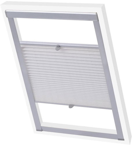 White pleated roller blind UK08 - Roller Blind - Main image