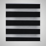 Roller blind day and night / Zebra / Twinroll 100x175 cm black - Roller Blind