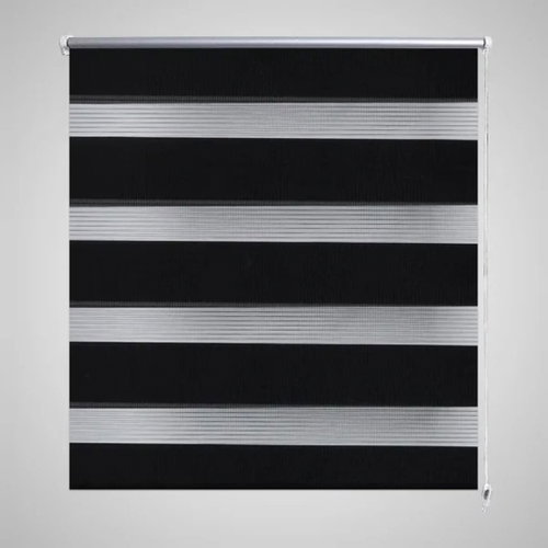 Roller blind day and night / Zebra / Twinroll 100x175 cm black - Roller Blind - Main image
