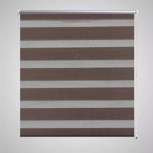 Roller blind day and night / Zebra / Twinroll 100x175 cm coffee - Roller Blind - Main image