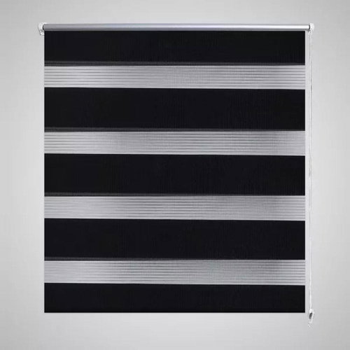 Roller blind day and night / Zebra / Twinroll 90x150 cm black - Roller Blind - Main image