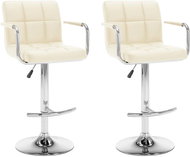 Barové stoličky 2 ks krémové umělá kůže - Barová židle