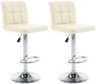 Barové stoličky 2 ks krémové, umelá koža - Barová stolička