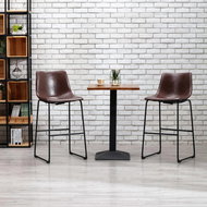 Barové stoličky 2 ks leskle hnědé umělá kůže - Barová židle