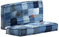Pouf square 100 x 100 x 20 cm denim patchwork - Cushion