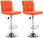 Barové stoličky 2 ks oranžové, umelá koža - Barová stolička