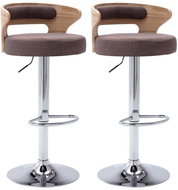 Barové stoličky 2 ks taupe ohýbané dřevo a textil - Barová židle