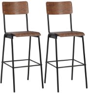 Barové stoličky, 2 ks, hnedé, masívna preglejka a oceľ - Barová stolička