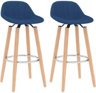 Barové stoličky, 2 ks, modré, textil - Barová stolička