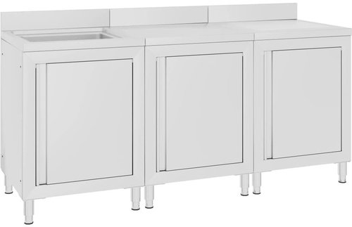Shumee Gastro kitchen sink cabinet 3 pcs 3058275 stainless steel - Cupboard - Main image