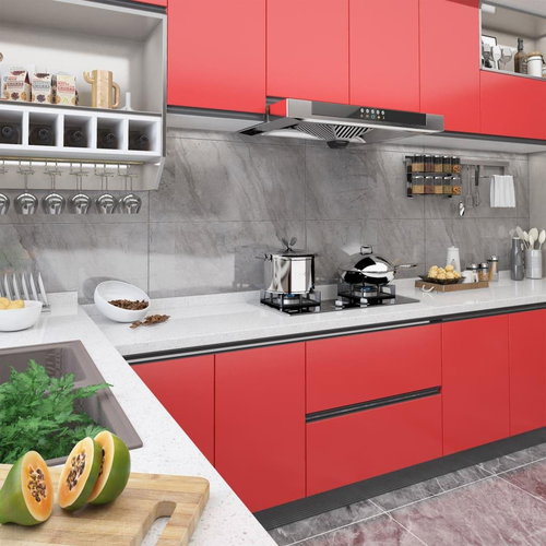 Self-adhesive wallpaper for furniture red 500 x 90 cm PVC - Self-Adhesive Wallpaper - Main image