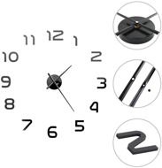 3D Nástenné hodiny s moderným dizajnom 100 cm XXL čierne - Nástenné hodiny