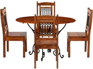 5dílný jídelní set masivní akáciové dřevo sheeshamový povrch - Jídelní set
