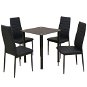 Pětidílný jídelní set stolu a židlí černý - Jídelní set