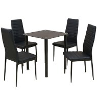 Päťdielna jedálenská súprava stola a stoličky čierna - Jedálenská súprava