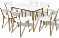 Sedmidílný jídelní set z MDF a březového dřeva - Jídelní set