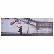 Wall paintings on canvas Girl with balloons colourful 120 x 40 cm - Painting