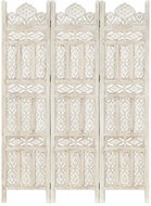 Hand carved 3-piece screen white 120x165 solid mango tree - Room Divider