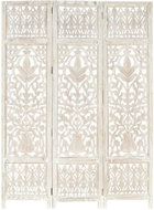 Hand carved 3-piece screen white 120x165 solid mango tree - Room Divider
