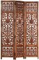 Hand-carved 3-piece screen brown 120 x 165 cm mango tree - Room Divider