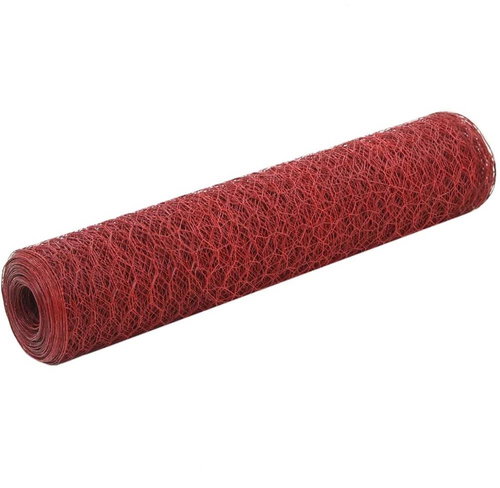 Fencing for chicken coop PVC steel layer 25 x 0,75 m red - Breeding Wire Mesh - Main image