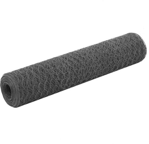 Fencing for chicken coop PVC steel layer 25 x 0,75 m grey - Breeding Wire Mesh - Main image