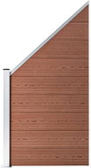 Fence piece wood plastic 90 x (100-180) cm brown - Fence Panel