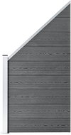 Fence piece wood plastic 90 x (100-180) cm grey - Fence Panel