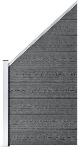 Fence piece wood plastic 90 x (100-180) cm grey - Fence Panel - Main image