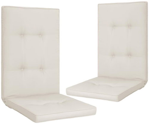 Garden chair pads 2 pcs cream 120 x 50 x 5 cm - Cushion - Main image