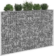 Gabionový vyvýšený záhon trapéz pozinkovaná ocel 150x20x100 cm - Vyvýšený záhon