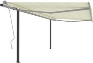 Automatická zatahovací markýza se sloupky 4,5 x 3,5 m krémová - Markýza