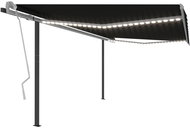 Automatická markýza LED a senzor větru 4 x 3,5 m antracitová - Markýza