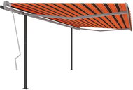 Automatická zatahovací markýza se sloupky 4,5x3 m oranžovohnědá - Markýza