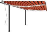 SHUMEE Markýza s LED světlem 4,5 x 3 m oranžovo-hnědá - Markýza