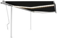 Ručně zatahovací markýza s LED světlem 4 x 3,5 m antracitová - Markýza