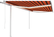Automatická markýza LED a senzor větru 4,5 x 3 m oranžovo-hnědá - Markýza