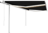 Automatická markýza LED a senzor větru 4,5 x 3 m antracitová - Markýza