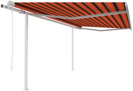 Automatická zatahovací markýza se sloupky 4,5x3 m oranžovohnědá - Markýza
